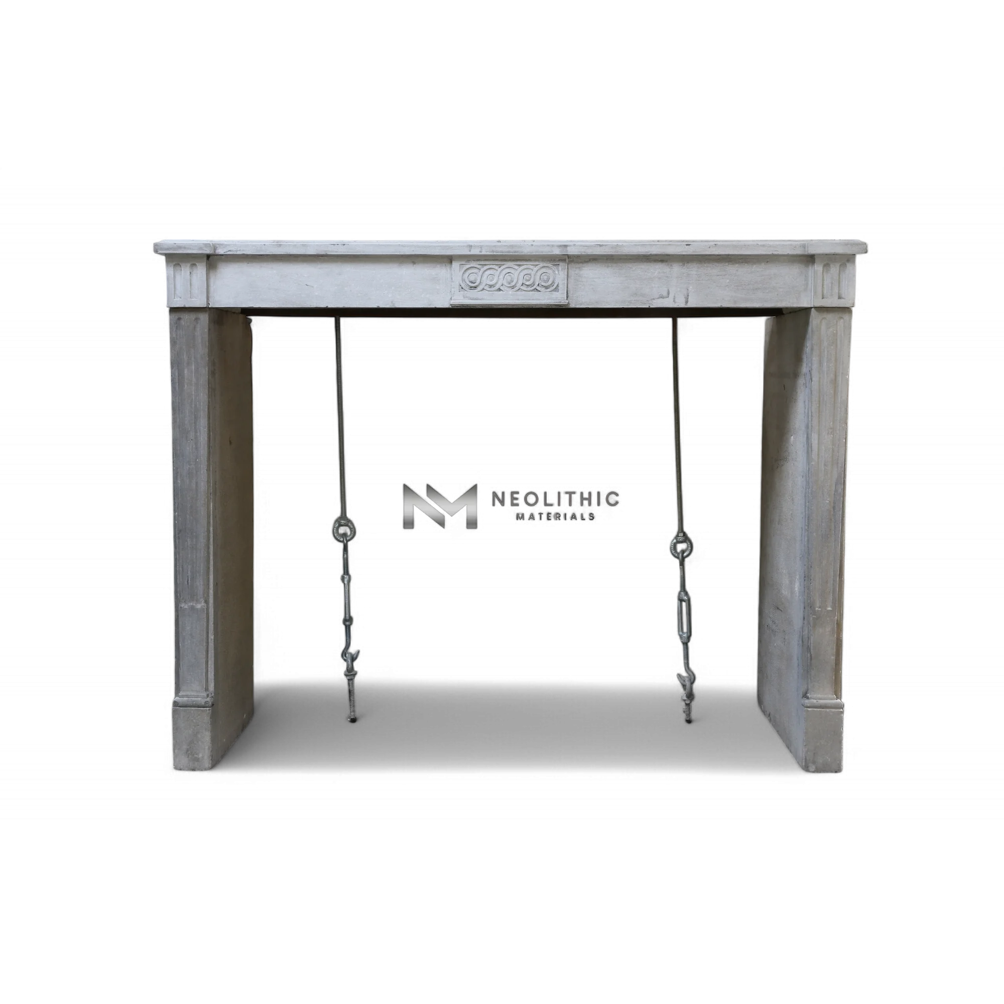 Antique Limestone de Burgundy Fireplace Mantel